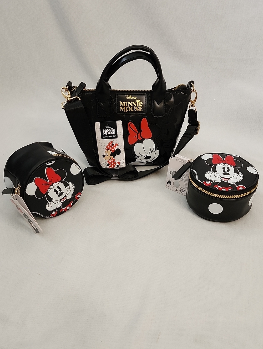Disney Minnie Mouse Black, Red and White 3-Piece Crossbody Bag Set